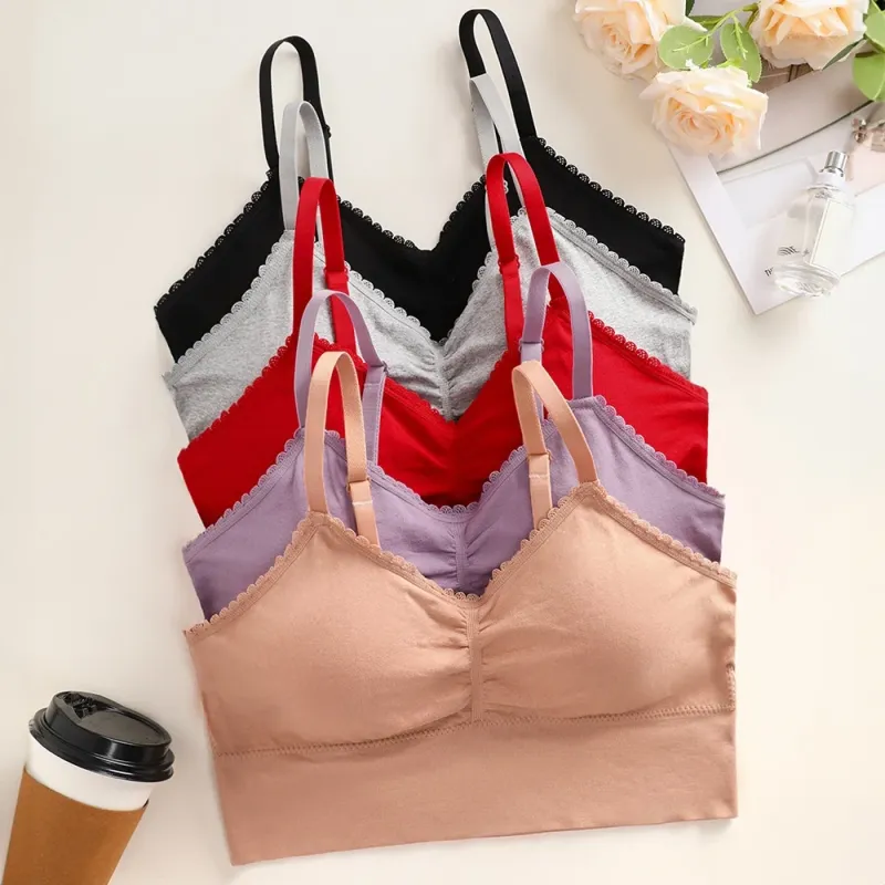 Versatile All-In-One Casual & Sports Bra Sling Beautiful Anti-Exposure Push-Up with Cross-Border Logo for Summer Inner Wear