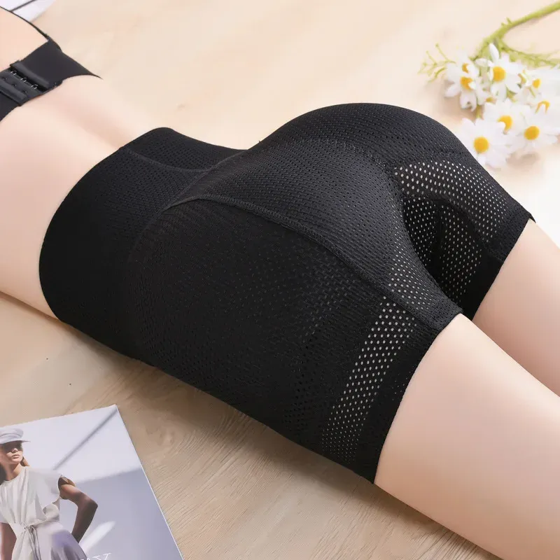 High-Waisted Summer Silk Safety Shorts Integrated Tummy Control Hip-Enhancing Butt Lift Everyday Style Firm Control Panties Thin