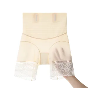 High-Waisted Women's Comfortable Slim Body Shapewear Seamless Lace Plus Size Tummy Control Briefs Bodysuit Nylon Fabric Quick