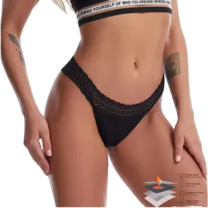 4 Layers Lace Waist Sexy Period Menstruelle Physiological Light Absorbent Washable Sanitary Menstrual G String Thongs
