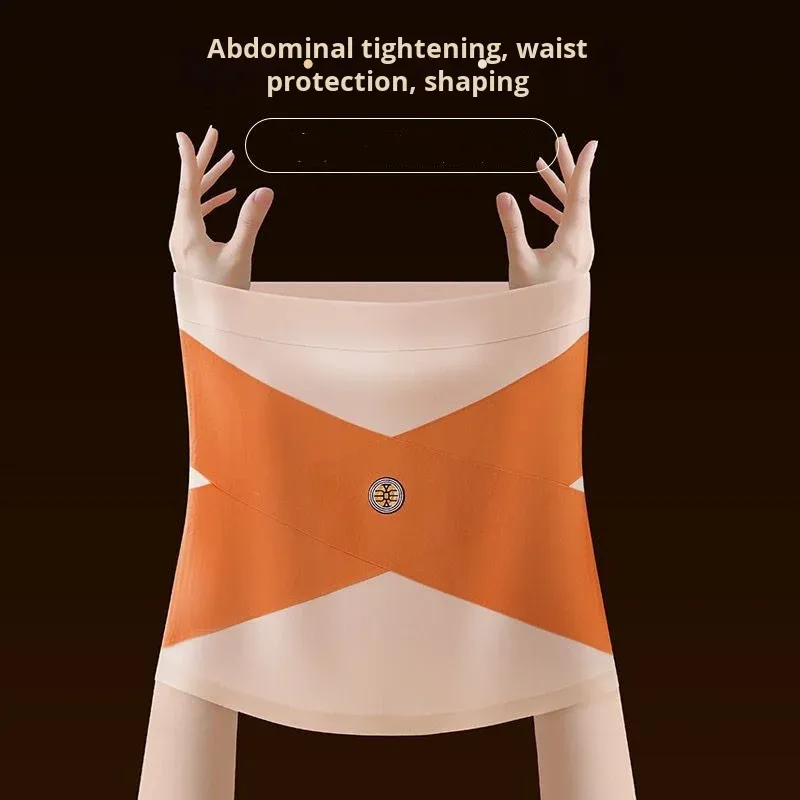 Silk Seamless Abdominal Belt Powerful Tummy Control Invisible Breathable Thin Girdle Everyday Style Non-Curling for Childbirth