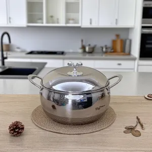 Stainless Steel Apple-Shaped Soup Pot, Home Use, Thick Soup Pot, Induction Cooker, Kitchen Pot, Clay Pot, Cookware(B0001-0002)
