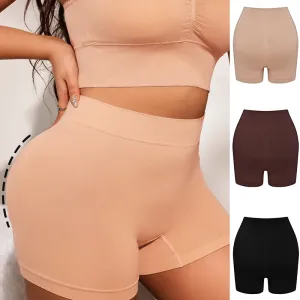 Women's High-Waist Shapewear Comfortable Breathable Seamless Underwear Cross-Border Exclusive Plus Size Safety Solid Boyshort
