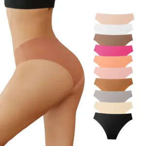 Women's Soft Smooth Seamless Panties Sexy Underwear Breathable Low-Rise Underwear Everyday Style Solid Pattern Knitted Waist
