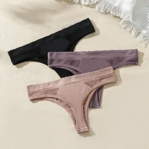 For Amazon European American New Style Seamless Thong Quick-Drying Pure Cotton Crotch Low-Waist Sexy Hot Women's Underwear