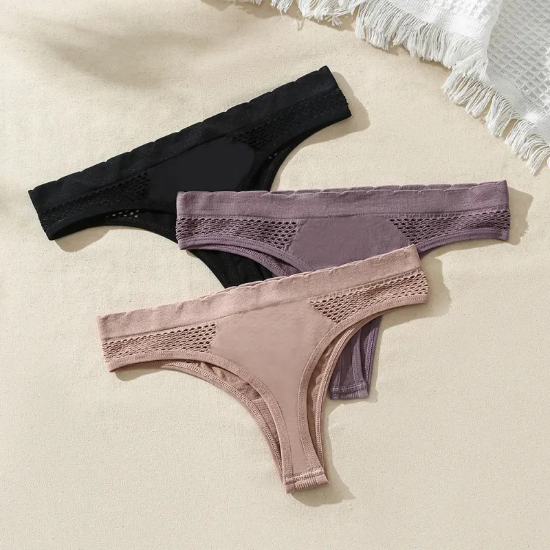 For Amazon European American New Style Seamless Thong Quick-Drying Pure Cotton Crotch Low-Waist Sexy Hot Women's Underwear