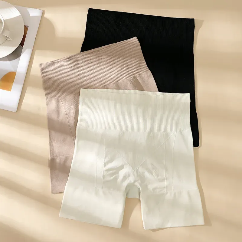 High Waist Women's Silk Pants Firm Tummy Control Non-Binding Thin Hip-Lifting Safety Shorts Anti-Exposure Belly Control Panties