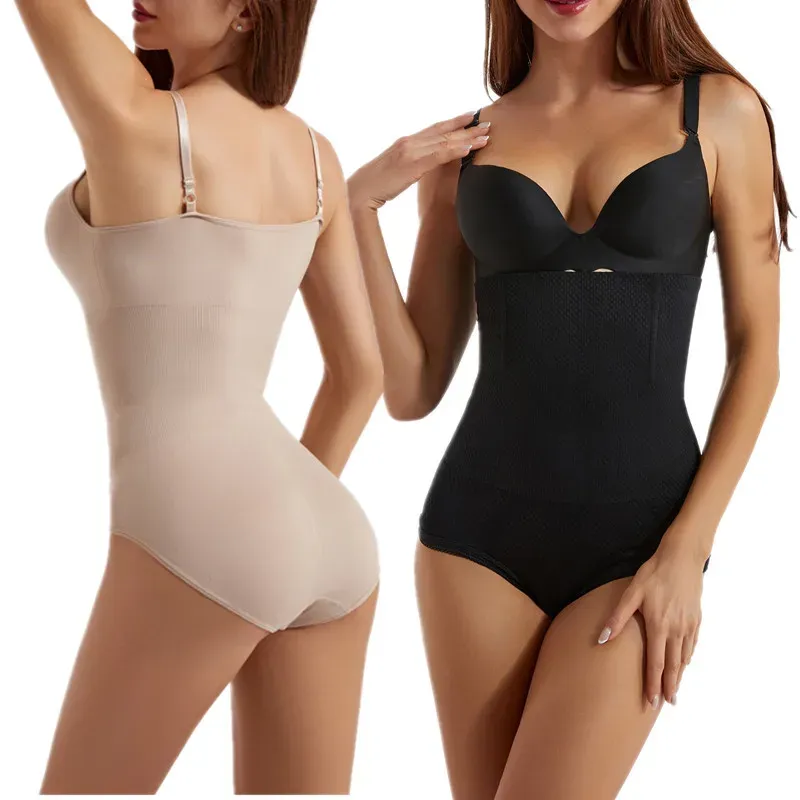 Women's Sexy One-Piece Shapewear Firm Tummy Waist Cincher Open-Crotch Hip Lift Body Shaping Plus Size Triangle Camisole Silk Top