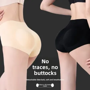 Women's Everyday Sexy Butt Lifter Seamless Control Panties Thin Insert Pads Triangle Fake Buttocks Peach Hip Enhancer Made Silk