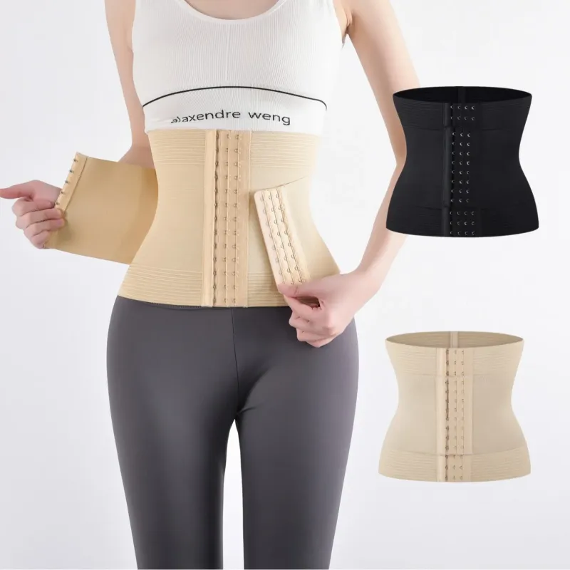 24CM Women's Double-Layer Buttoned Abdomen Belt Enhanced Postpartum Anti-Bacterial Thin Firm Shaping Silk Everyday Waist