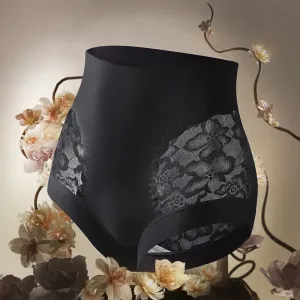 Nylon Satin High Waist Light Control Tummy Control Panties Hualian Goddess Women's Butt Lifting Comfortable Breathable