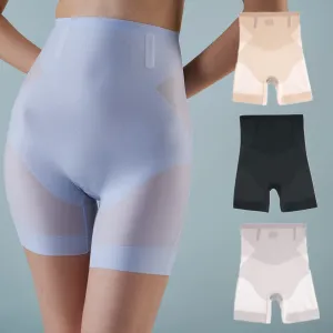 Women's High-Waisted Seamless Summer Tummy Control Leggings Breathable Ice Silk Safety Shorts Butt-Lifting Effect Thin Casual
