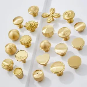 Modern Solid Brass Cabinet Handles & Door Pulls &ndash; Kitchen Cabinet Hardware, Bedroom Wardrobe Handles, Bathroom Vanity Pulls, Drawer Knobs（G0001-0001）