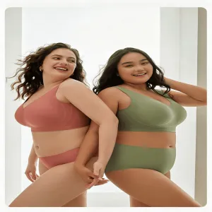HY Plus Size Large Bust Seamless Wireless Bra No Underwire Wide Strap Lift Support Invisible Everyday Bra for Women（H0005-0003）