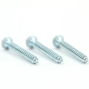 Blue Zinc Plated Stainless Steel Phillips Flat Head Self Tapping Screws with White Coating Corrosion Resistant Metal Fasteners for Wood & Metal（F0003-0002）