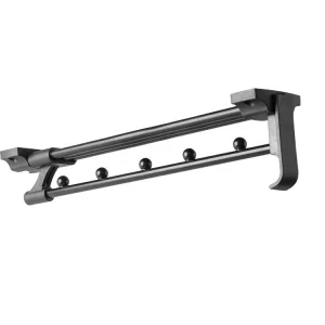 Heavy Duty Retractable Clothes Hanger Rail with Black Chrome Finish Solid Metal Wardrobe Storage Rack Hardware for Closet Organization（G0004-0002）