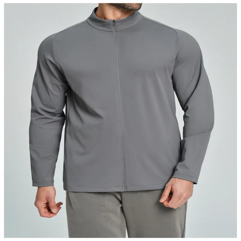 Men&rsquo;s Lightweight Waterproof Jacket Solid Color Zip Up Stand Collar Windbreaker Breathable Outdoor Sports Jacket for Hiking Camping, Fitness & Casual Wear（N0003-0002）