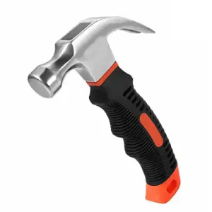 Short Claw Hammer with Plastic Handle Forged Steel Mini Hammer for Woodworking Crafting & Safety（F0004-0002）