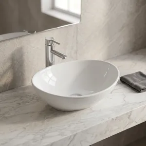 Hot Selling Oval White Ceramic Countertop Sink Glossy Porcelain Vessel Wash Basin for Bathroom Hotel（E0006-0008）
