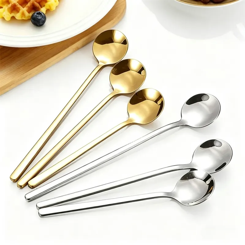 Stainless Steel Long Handle Coffee Spoon 10ml Mirror Polish Espresso Stirring Spoon Small Measuring Tea Spoon Reusable Bar Spoon(A0008-0001)