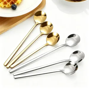 Stainless Steel Long Handle Coffee Spoon 10ml Mirror Polish Espresso Stirring Spoon Small Measuring Tea Spoon Reusable Bar Spoon(A0008-0001)