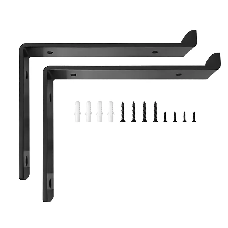 Heavy Duty Black Floating Shelf Brackets Wall Mounted Triangle Support Bracket（G0003-0001）