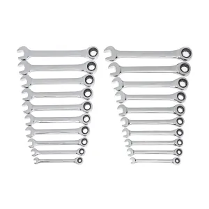 Metric 72-Tooth Ratchet Combination Wrench, Steel Square Drive Ratcheting Spanner for Automotive Repair, Mechanics & DIY Hand Tool（F0001-0002）