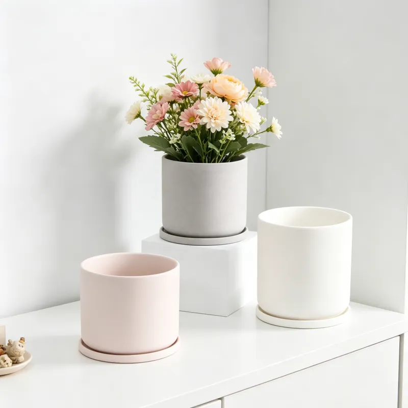 Nordic Modern Matte Ceramic Planter Lightweight Decorative Succulent Pot for Desktop Home & Garden Decor Custom Color Clay Plant Pot（D0004-0004）