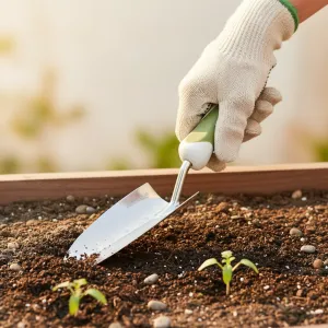 Stainless Steel Garden Hand Trowel with Non-Slip Soft Handle Handheld Gardening Tool for Planting Digging Transplanting and Soil Moving in Home Gardens(D0003-0002)