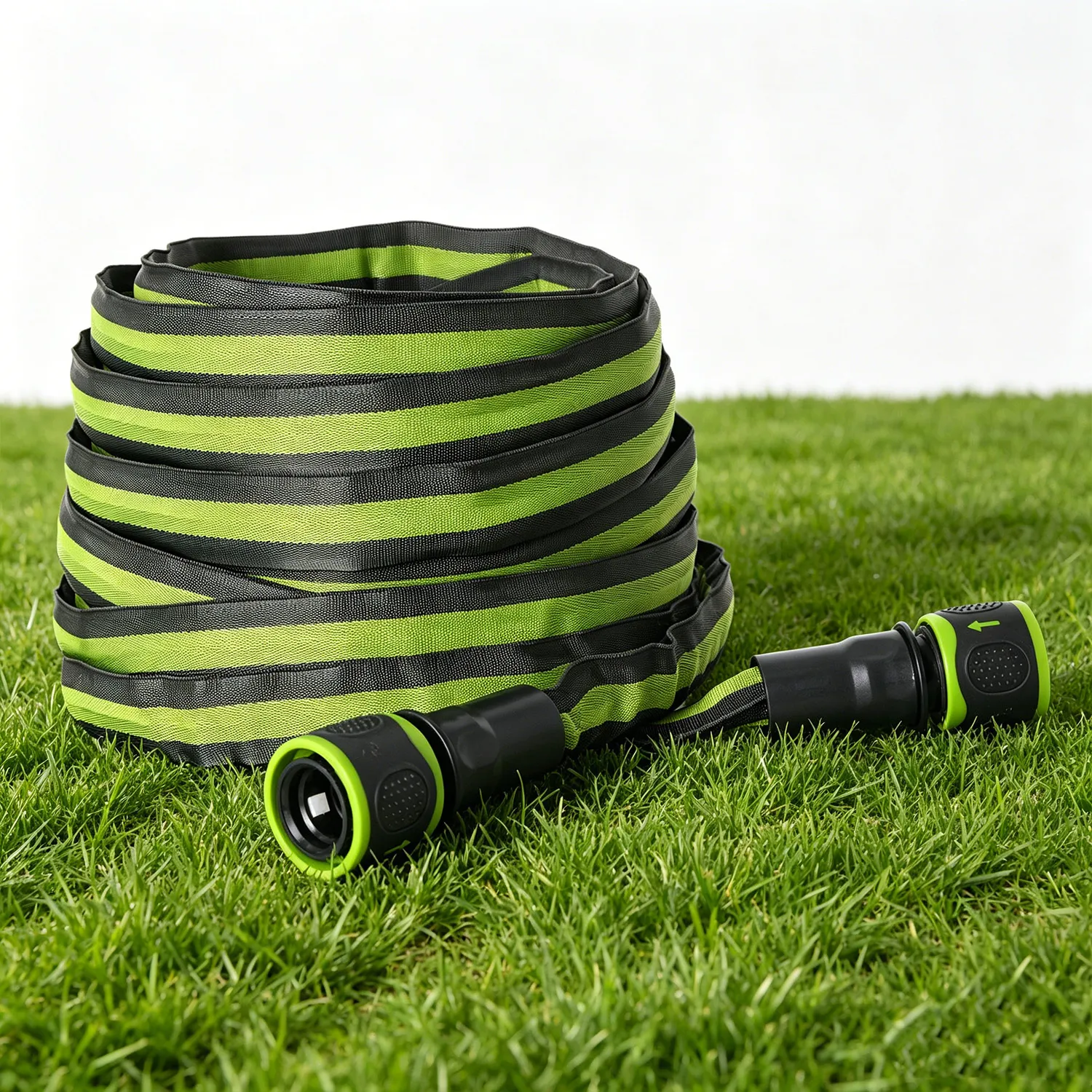 Flat Garden Hose with 2 Quick Connectors &ndash; High Pressure Flexible Water Hose for Lawn & Garden（D0002-0004）