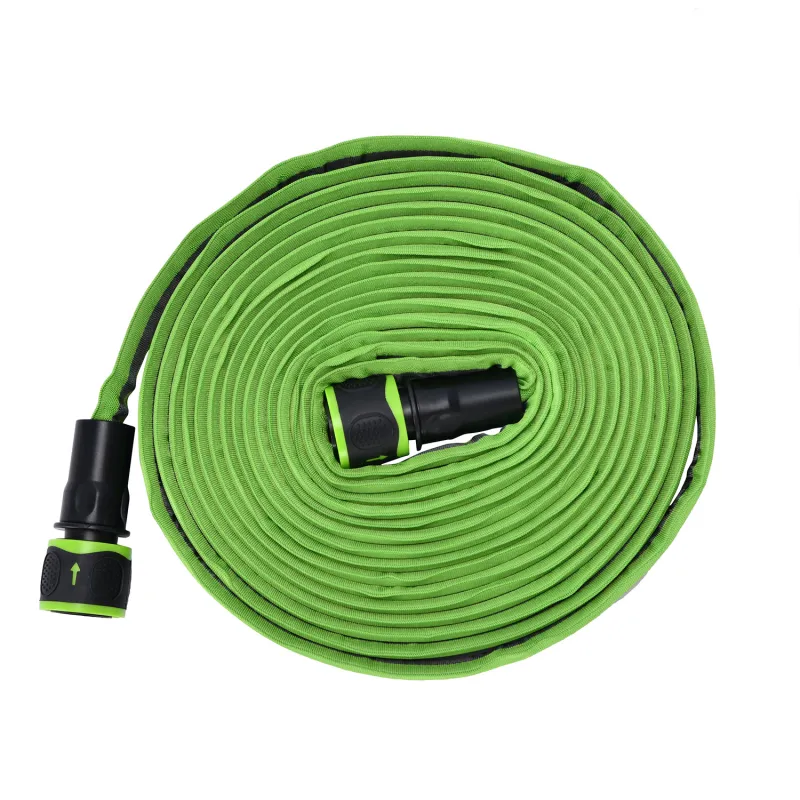 Flat Garden Hose with 2 Quick Connectors &ndash; High Pressure Flexible Water Hose for Lawn & Garden（D0002-0004）