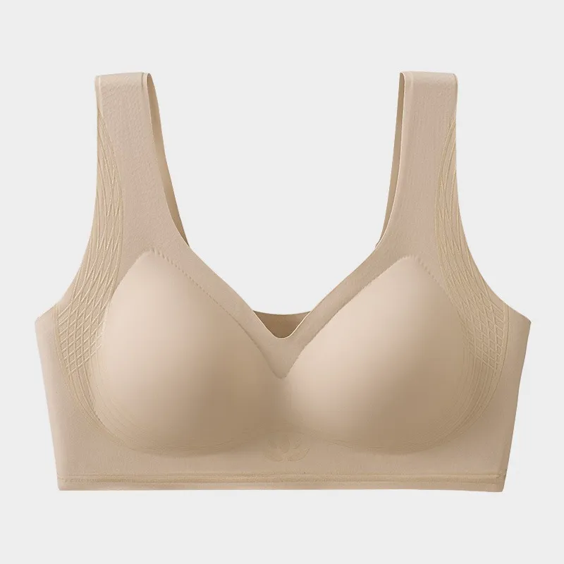 3D Shaping Seamless Wireless Bra for Women, Wide Shoulder Strap Comfort Lifting Everyday Sports Bra（H0005-0009）