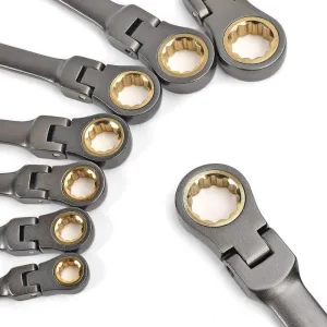 Premium Metric Ratchet Wrench Swivel Head Flex Head Ratchet Hand Tool for Automotive & Mechanical Work(F0001-0001)