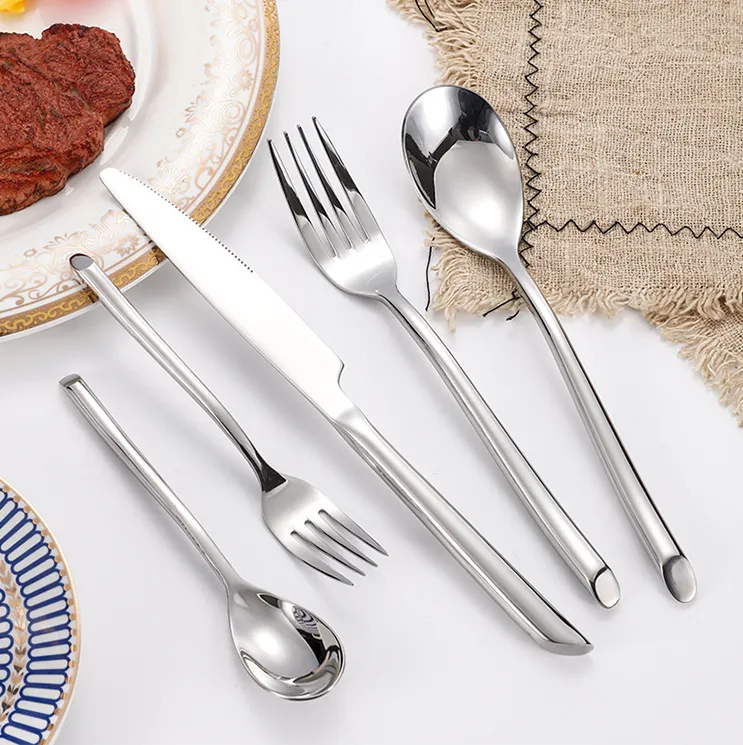 Luxury Gold Stainless Steel Cutlery Set Premium Restaurant Flatware Hotel & Catering Tableware Set Elegant Gold Silverware for Dining（A0007-0001）