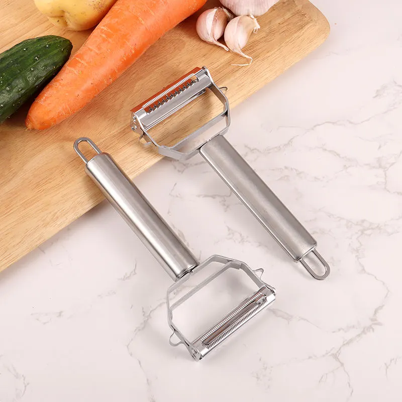 Multi-Functional Stainless Steel Vegetable Slicer and Julienne Cutter with Potato Peeler Reusable Eco-Friendly Kitchen Vegetable Cutting Tool（B0013-0001）