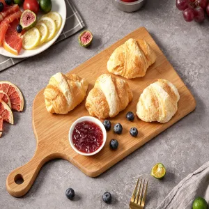 Natural Bamboo Cutting Board Set Eco Friendly Wooden Chopping Board Durable Kitchen Food Prep Board with Drumstick Handle Design（B0005-0001）