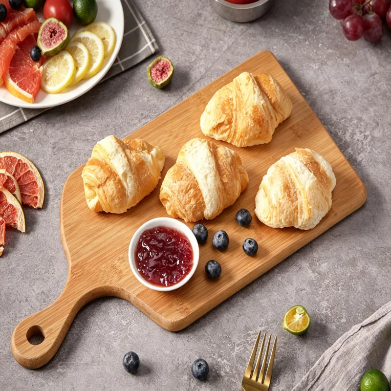 Natural Bamboo Cutting Board Set Eco Friendly Wooden Chopping Board Durable Kitchen Food Prep Board with Drumstick Handle Design（B0005-0001）