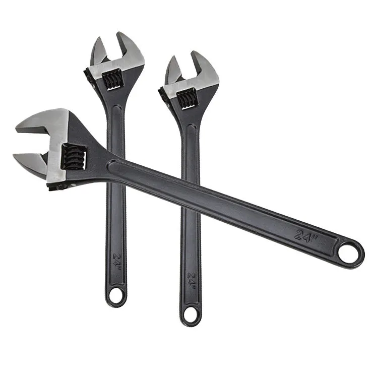 Black Oxide Adjustable Wrench with Metric & Imperial Scale Open End Adjustable Spanner for Industrial Mechanical & Repair Use（F0004-0001）