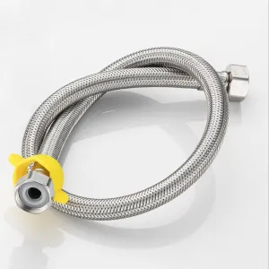 304 Stainless Steel Braided Flexible Hose 1/2 Inch Hot & Cold Water Inlet Pipe for Kitchen & Bathroom Faucet Connection（G0002-0003）
