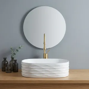 Custom Modern Hotel Bathroom Vessel Sink Artistic Ceramic Stone Countertop Wash Basin(E0004-0002)