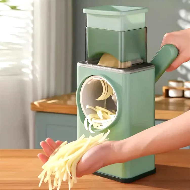 Multi-Functional Vegetable Chopper and Slicer Stainless Steel Mandoline Vegetable Cutter with Potato Chopper and Cheese Grater for Kitchen（B0008-0001）