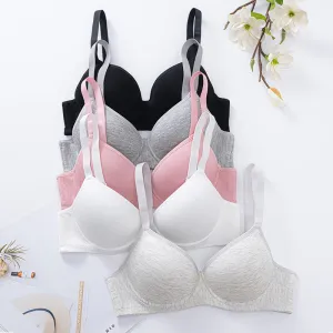 Evenyoung Underwire Bra With Soft Cups Adjustable Straps Full Coverage Comfort Seamless Solid Padded Lingerie for Women（H0005-0007）