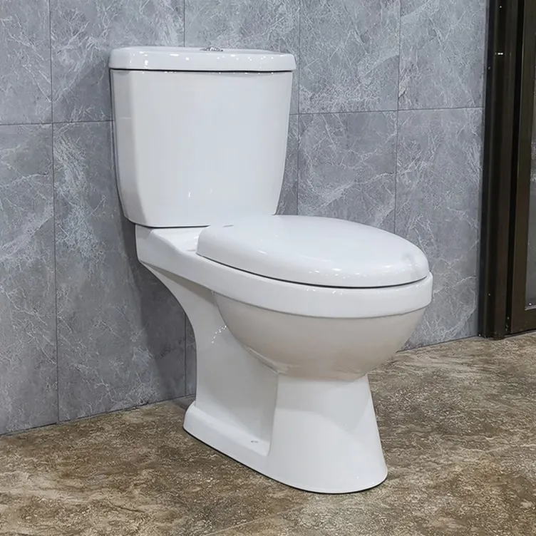 Washdown Two Piece Ceramic Twyford Water Closet Commode with Pedestal Basin Set Sanitary Ware for Apartment Hotel（E0005-0007）
