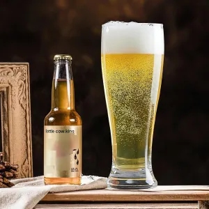 Lead-Free Crystal Beer Glass Custom Logo Pilsner Beer Glass Elegant Crystal Pilsner Glassware for Beer Bar Restaurant and Home（C0005-0004）