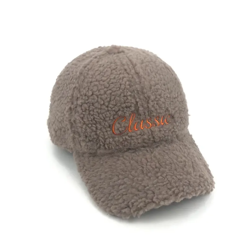 Custom Embroidered Faux Fur Baseball Cap Plush Fleece Wool Blend Hat Soft Warm Winter Dad Hat for Men & Women Adjustable Casual Cap（O0004-0002）
