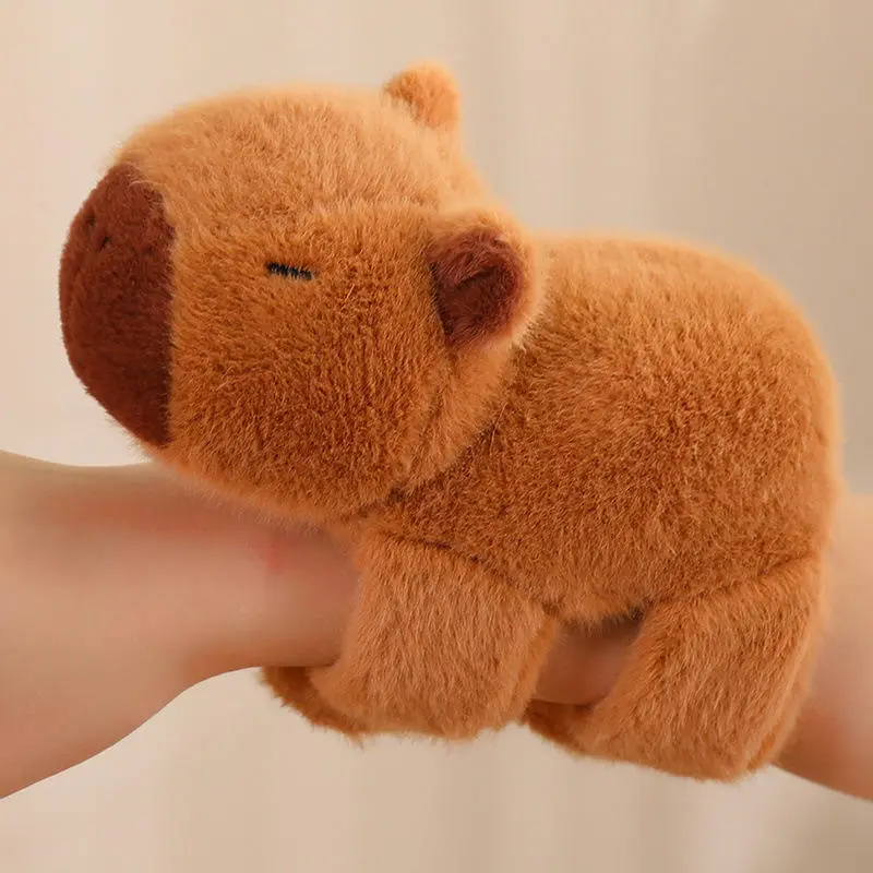 Capybara Plush Wristband Toy Cute Slap Bracelet Stuffed Animal Custom Color Plush Wrist Toy for Kids Soft PP Cotton Animal Bracelet Gift（R0002-0002）