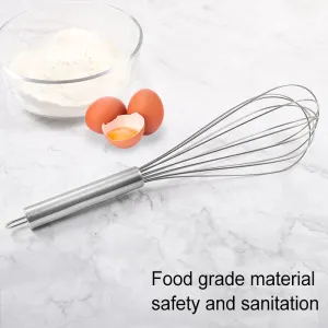Classic Stainless Steel Egg Whisk Manual Kitchen Whisk and Egg Beater for Home Cooking Baking and Food Mixing（B0013-0002）