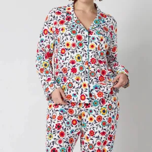 Custom Printed Women Pajama Set Cute Pattern Two Piece Soft Sleepwear Set Loungewear Homewear Nightwear for Women（M0007-0001）