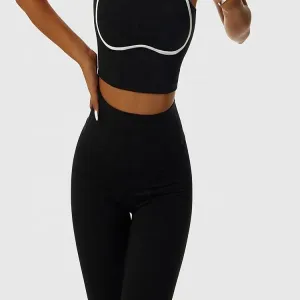 Wholesale Strap Yoga Set for Women 2 Piece Sports Bra and High Waisted Leggings Seamless Workout Outfit Gym Fitness Activewear（K0003-0003）