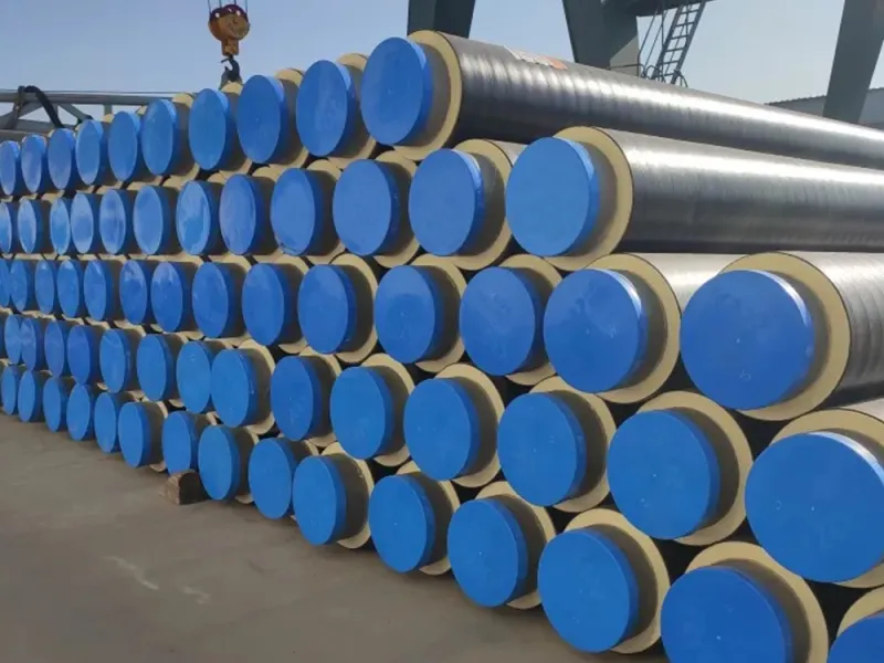 Spray-winded directly buried insulation pipe